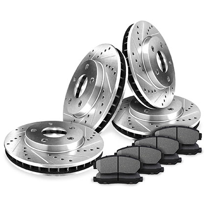 Front and Rear Drilled And Slotted Rotors Kits